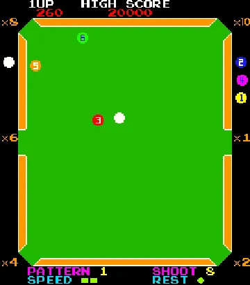 Video Pool (bootleg on Moon Cresta hardware) screen shot game playing